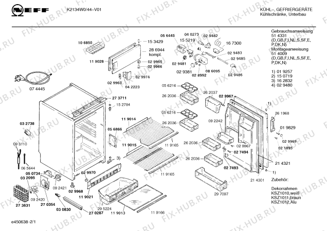 Схема №2 K2132W1 KU14CSC с изображением Клапан для холодильной камеры Bosch 00262037