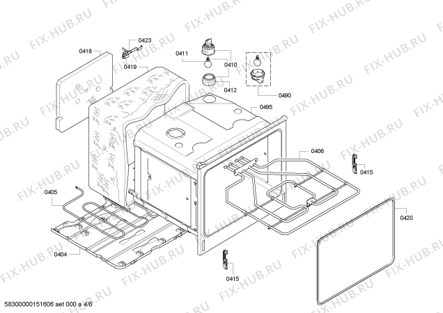 Схема №6 CH150250 с изображением Переключатель для электропечи Bosch 00614305
