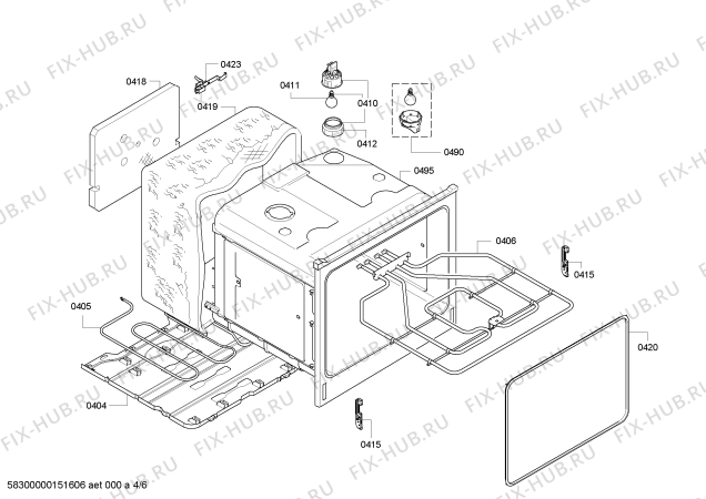 Схема №6 CF110250 с изображением Цоколь для плиты (духовки) Bosch 00612082