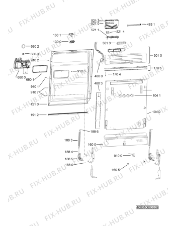 Схема №5 WP 209 IX с изображением Панель для посудомоечной машины Whirlpool 481010706174