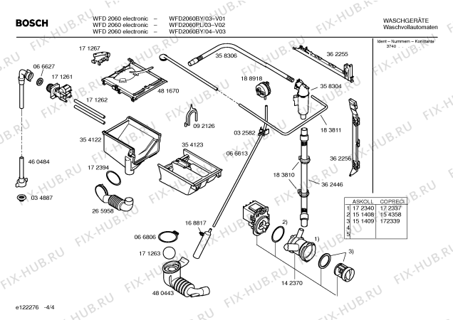 Схема №4 WFD2060PL WFD2060 electronic с изображением Таблица программ для стиральной машины Bosch 00421097