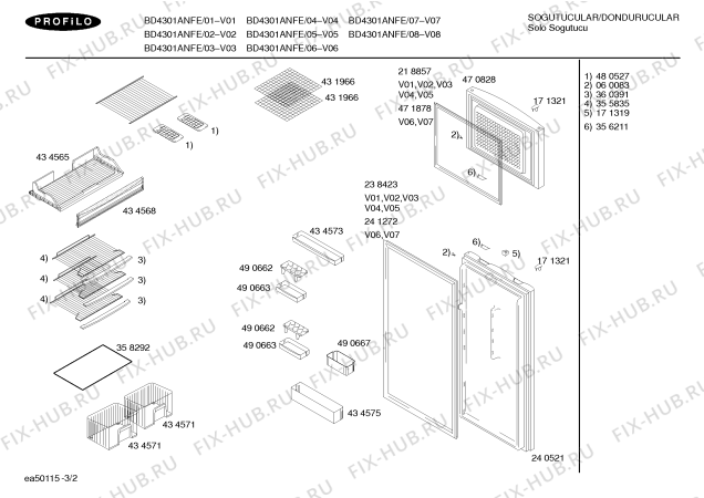 Взрыв-схема холодильника Profilo BD4301ANFE - Схема узла 02