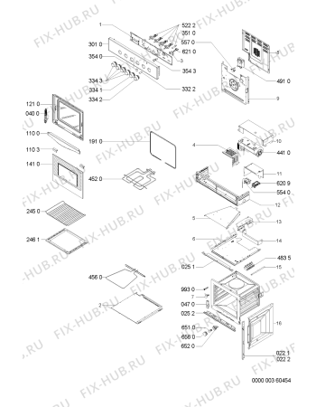 Схема №1 AKP764/WH с изображением Панель для плиты (духовки) Whirlpool 481245319618