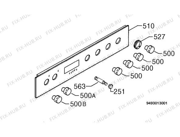 Взрыв-схема плиты (духовки) Zanussi ZOU881B - Схема узла Command panel 037