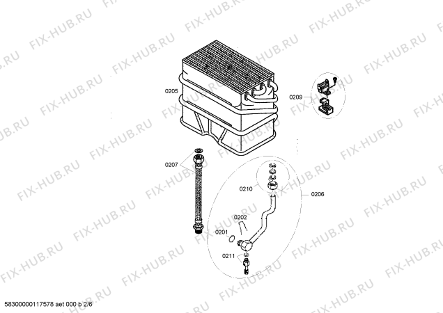 Взрыв-схема водонагревателя Bosch RDT1102 - Схема узла 02