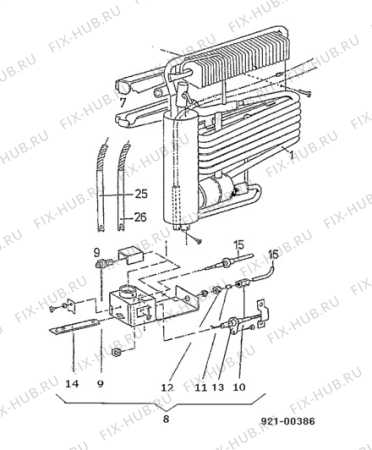 Взрыв-схема холодильника Electrolux RC165EGP - Схема узла Cooling generator