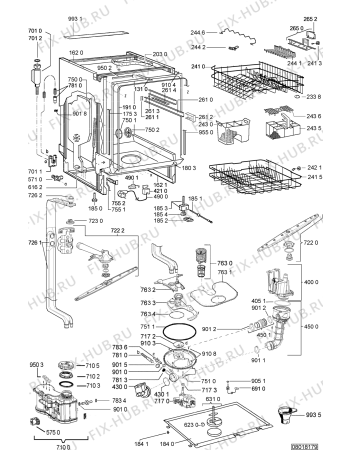 Схема №2 ADG 8730/3 IX с изображением Блок управления для электропосудомоечной машины Whirlpool 480140102777