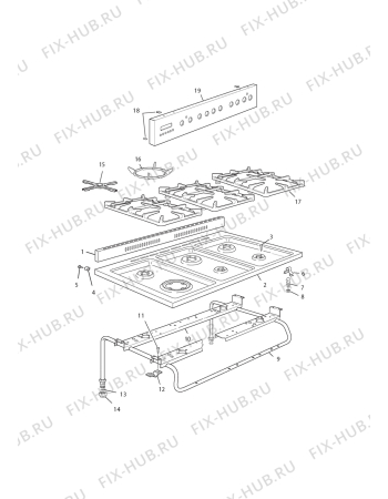Схема №6 PEMX 166/1 GHIT с изображением Панель для плиты (духовки) DELONGHI 36C1TS1S