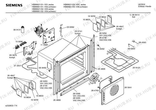 Взрыв-схема плиты (духовки) Siemens HB89021 - Схема узла 04