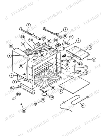 Взрыв-схема микроволновой печи Zanussi ZM734TBR - Схема узла Oven equipment