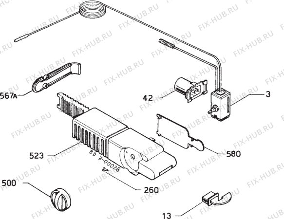 Взрыв-схема холодильника Arthurmartinelux 801.16 3 - Схема узла Refrigerator electrical equipment