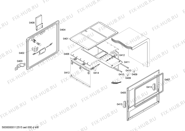 Взрыв-схема плиты (духовки) Bosch HEK66A44E9 P3 76 EMB SILVER GE 127V (CKD) - Схема узла 04