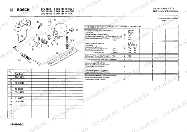 Взрыв-схема холодильника Bosch 0705114139 GFL1030 - Схема узла 02