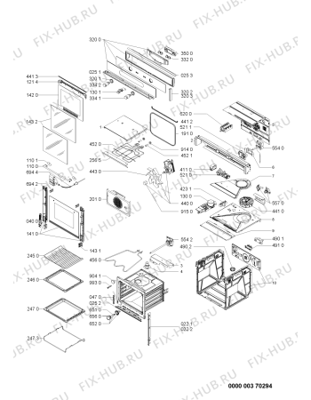 Схема №1 OVN 640 S 701.237.43 с изображением Дверь (стекло) духовки для электропечи Whirlpool 480121100344