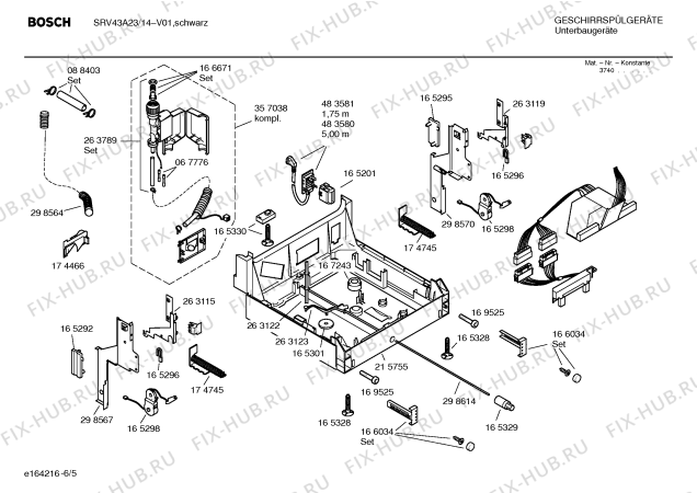 Схема №6 SRV43A23 с изображением Краткая инструкция для электропосудомоечной машины Bosch 00587745