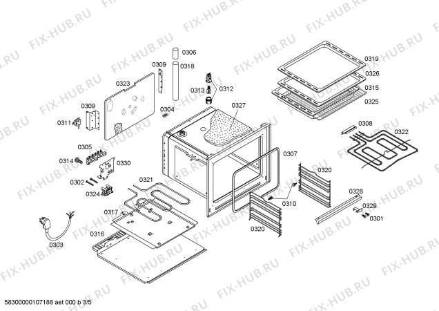 Схема №5 HS23229SC с изображением Кабель для плиты (духовки) Siemens 00484997