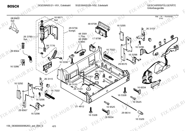 Схема №6 SGS09A15 Logixx с изображением Инструкция по эксплуатации для электропосудомоечной машины Bosch 00587980