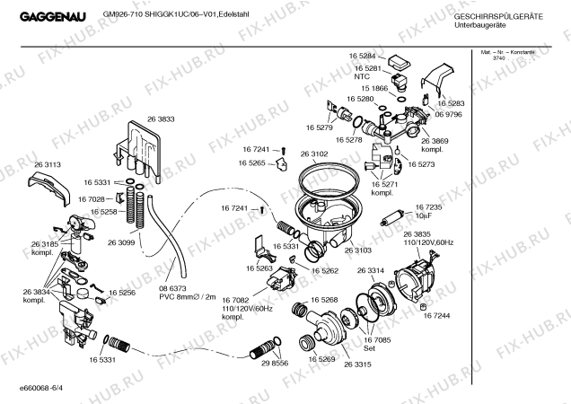 Схема №6 SHU5305UC с изображением Модуль управления для посудомоечной машины Bosch 00264093