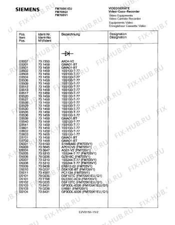 Схема №14 FM705V1 с изображением Сервисная инструкция для видеоэлектроники Siemens 00535439