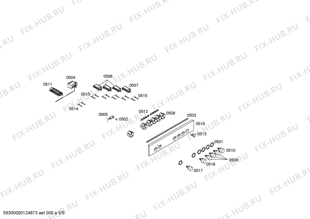 Схема №5 P1HCB32345 с изображением Ручка управления духовкой для духового шкафа Bosch 00609838