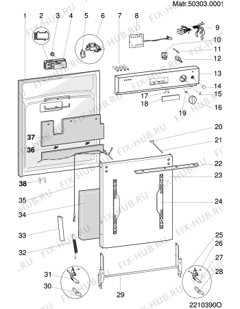 Взрыв-схема посудомоечной машины Ariston LV650IX11560 (F036077) - Схема узла