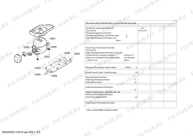 Взрыв-схема холодильника Bosch KSV52622NE - Схема узла 03