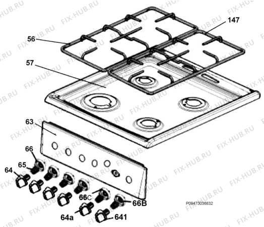 Взрыв-схема плиты (духовки) Electrolux EKG511104X - Схема узла Section 4