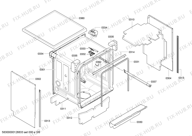 Взрыв-схема посудомоечной машины Bosch SMS63E02GB - Схема узла 03