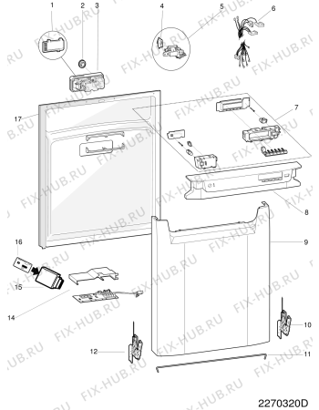 Взрыв-схема посудомоечной машины Hotpoint FDD914GR (F063338) - Схема узла