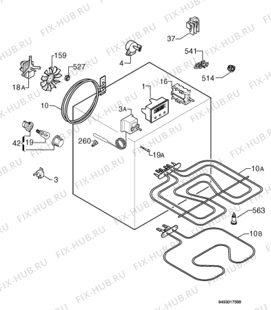 Взрыв-схема плиты (духовки) Zanussi ZOB891QX - Схема узла Electrical equipment 268