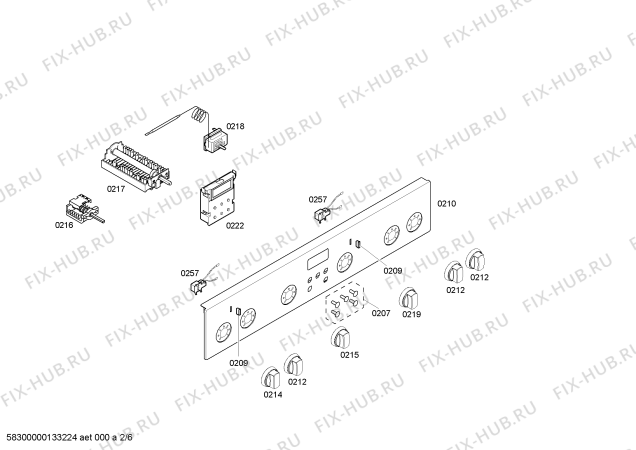 Схема №6 HM44D240F с изображением Панель управления для плиты (духовки) Siemens 00673421