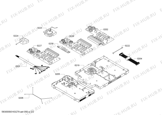 Взрыв-схема плиты (духовки) Gaggenau CI491103 IH6.1 - Standard - Схема узла 02