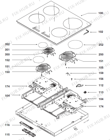 Взрыв-схема плиты (духовки) Gorenje HI1640S NO   -Induction hob (900002307, HI1640S) - Схема узла 02