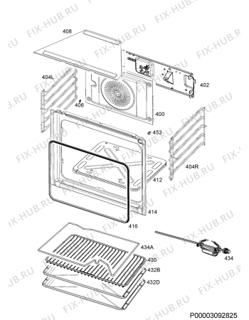 Взрыв-схема плиты (духовки) Zanussi ZOG521317X - Схема узла Oven