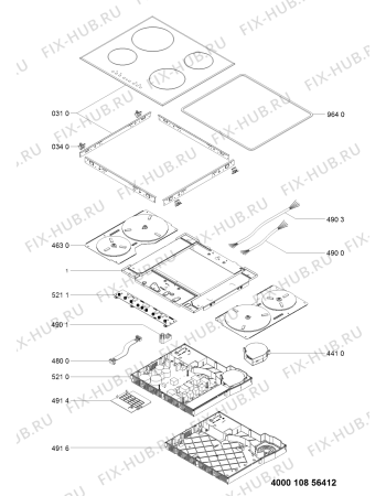 Схема №1 IHI 760 с изображением Поверхность для плиты (духовки) Whirlpool 481010856446