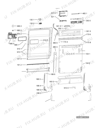 Схема №4 ADG 8296 WH с изображением Блок управления для электропосудомоечной машины Whirlpool 481010531037