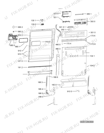 Схема №5 ADG 6446 NB с изображением Панель для посудомойки Whirlpool 481010399574