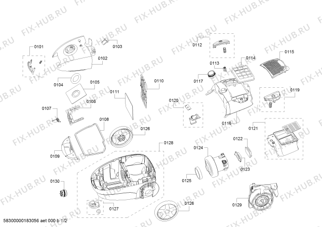 Схема №2 AC4200 selecta turbo с изображением Всасывающая/дроссельная трубка для мини-пылесоса Bosch 00634039