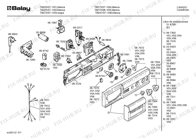 Схема №4 T8225 с изображением Кабель для стиралки Bosch 00287913