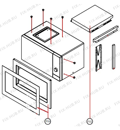 Взрыв-схема микроволновой печи Gorenje BM6240SY2B (428911, GXD239YZ-U) - Схема узла 04