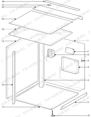 Взрыв-схема плиты (духовки) Tricity Bendix E710W - Схема узла H10 Side/Back Panel