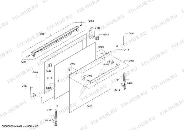 Взрыв-схема плиты (духовки) Bosch HBA43T150 - Схема узла 04