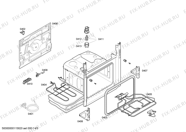 Взрыв-схема плиты (духовки) Bosch HSV423020H - Схема узла 04