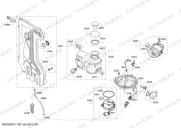 Схема №6 DWHD650WFP с изображением Винт для посудомойки Bosch 10007832