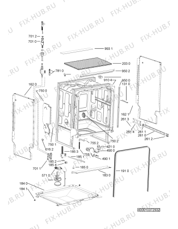 Схема №5 WP 75/5 LD с изображением Обшивка для посудомойки Whirlpool 481010579003