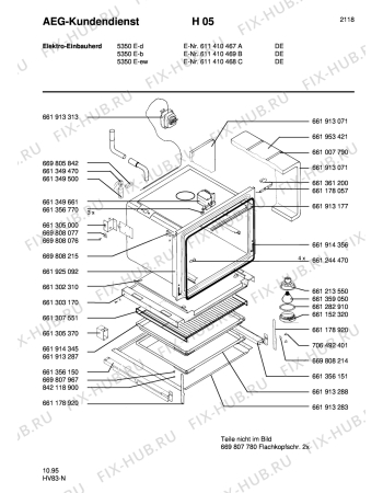 Взрыв-схема плиты (духовки) Aeg COMP. 5350E-D - Схема узла Section2