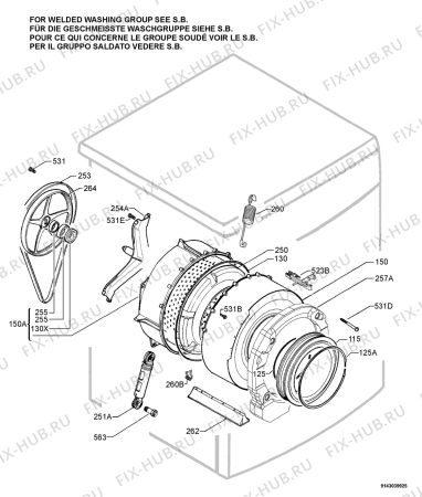 Взрыв-схема стиральной машины Privileg 173484_20839 - Схема узла Functional parts 267