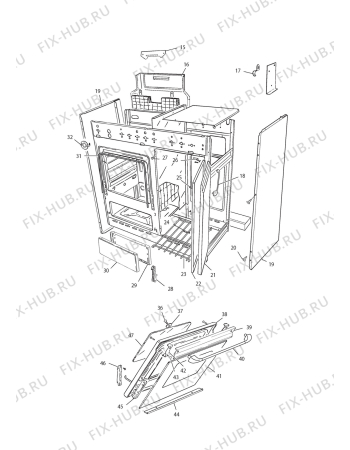 Взрыв-схема плиты (духовки) DELONGHI HEW 8540 S - Схема узла 2