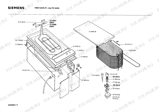 Схема №1 0717902213 EDF04 с изображением Электрический предохранитель для плиты (духовки) Bosch 00020147