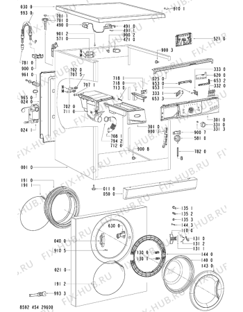Схема №2 AWO/D 4110 WP с изображением Проводка для стиралки Whirlpool 481229088107
